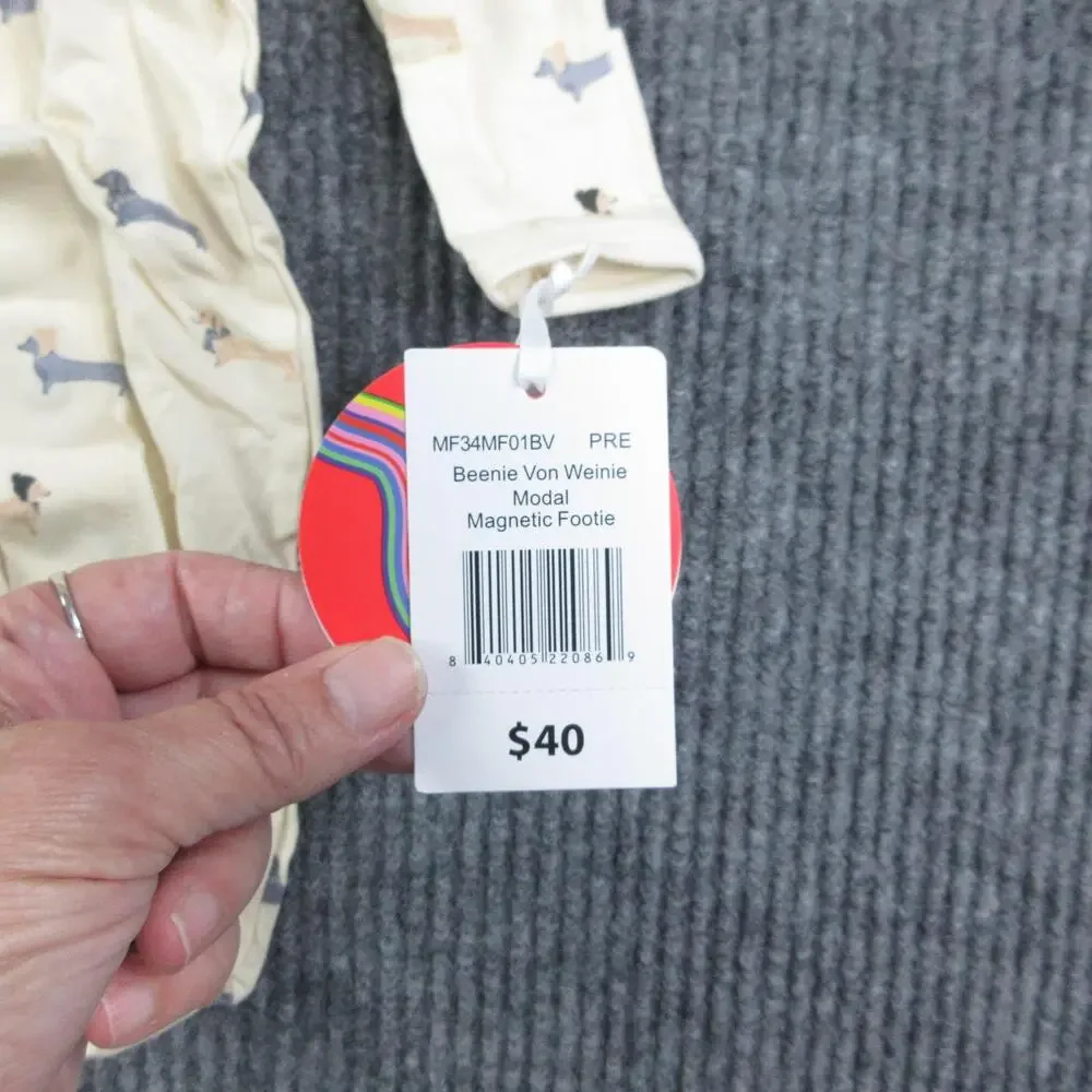 Magnetic Me Coverall Baby Preemie White Modal Magnetic Footie One-Piece NWT